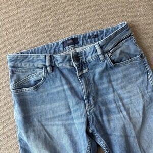 Closed Men's 31 Light Wash Denim Faded Skinny Jeans Made In Italy